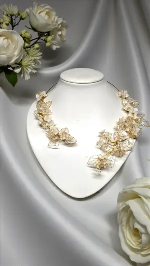 Collier Hanielle - Bijou de mariée artisanal, création Provence